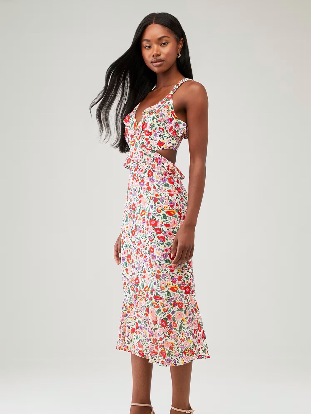 ASTR floral midi dress